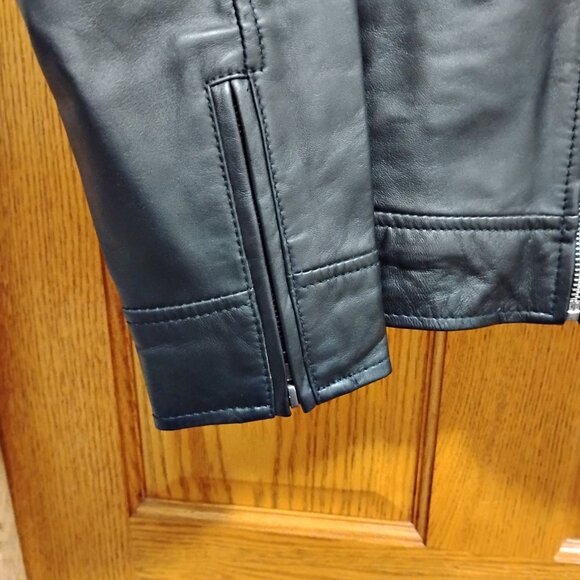 Dodge Women’s Black Biker Genuine Leather Jacket Size L - Picture 9 of 15